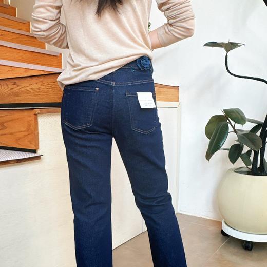 高腰弹力深蓝牛仔萝卜裤女秋季新款梨形身材显瘦裤子 商品图1