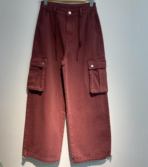 仓发25WS抽身松紧腰宽松工装阔腿裤40213（红） 春季 405151032105 商品图0