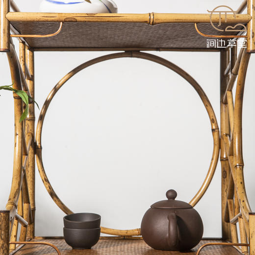 手工竹编照月文人茶棚 商品图3