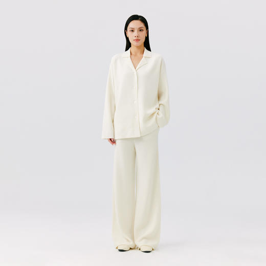 东黎 • 秀场同款山羊绒 女士秋冬尚流双韵拖地阔腿裤 4251 商品图0