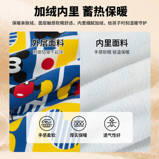 迪士尼【假期出游】24秋季新款男童加绒保暖卫衣时尚卡通米奇套头上衣ZD3DS047 商品图12