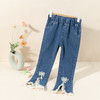 贝贝怡【软糯牛仔喇叭裤】24秋新款女童花边修身中大童微喇百搭长裤ZB3DK077 商品缩略图1