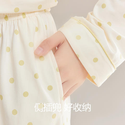 美季美优2024秋季新款睡衣女纯棉波点长袖女士可外穿家居服套装 商品图4