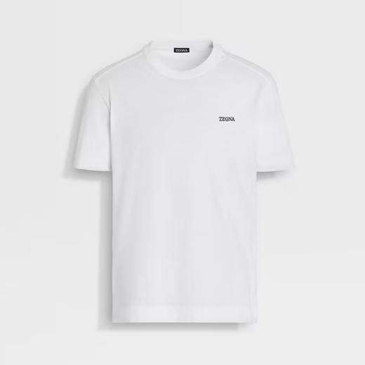 【一】ZEGNA 杰尼亚 男士字母徽标贴花棉质圆领短袖T恤 白色 E7360A5 B760 N00 商品图0