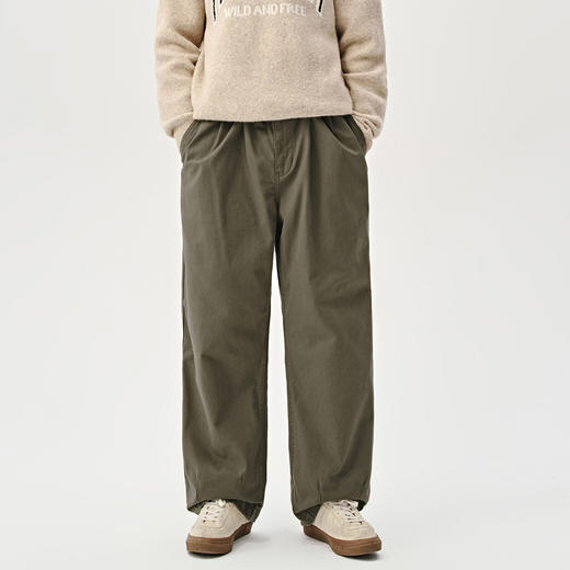 714street水洗做旧美式休闲裤男秋季新款工装长裤宽松微锥形裤子 商品图2