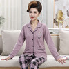 【纯棉材质，贴身感知的细腻柔滑~】妈妈睡衣 女秋冬季纯棉长袖开衫 宽松中老年人加大码 家居服套装-QQ 商品缩略图6