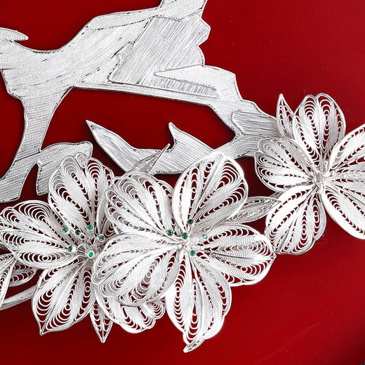 子佩集S999银纯手工制作【橘子洲头】花丝盘纯银摆件大师工坊原创设计【JZZTHSP】2409 商品图5