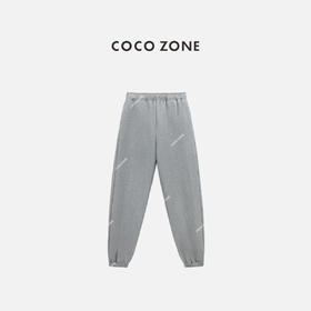 COCO ZONE 100棉松紧腰束脚裤纯色通勤休闲裤CC2C1570