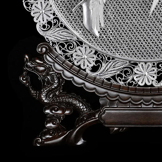 子佩集S999银纯手工制作【清竹瑞鸟】花丝盘纯银摆件大师工坊原创设计【QZRNHSP】2409 商品图2