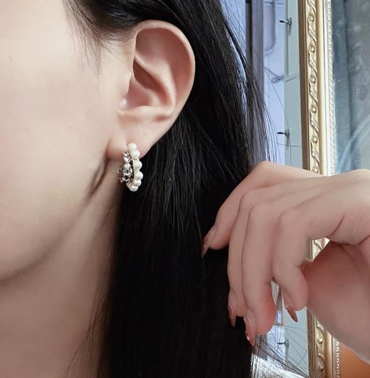 7DAYS爱心C型双排耳钉baby珠耳钉 商品图5