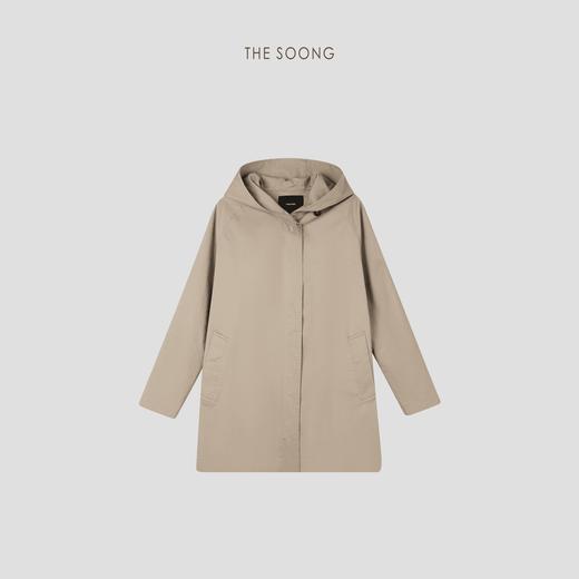 THESOONG中古系列’宽松卡其连帽风衣外套HDWT5033 商品图0