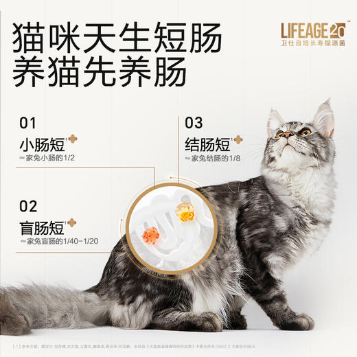 【年度新品】卫仕长寿猫源菌猫粮成猫关键营养LA20鲜肉猫粮1.5KG 商品图2