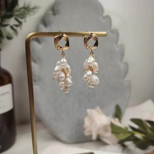 7DAYS复古麦穗珍珠耳环耳钉 商品图1