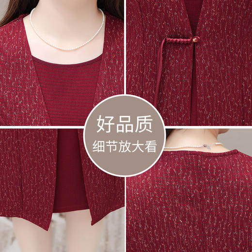 QYM 1124X16-Y中式连衣裙时尚假两件中长裙宽松休闲裙 商品图3