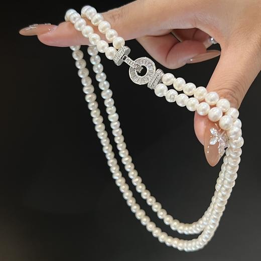 7DAYS复古圆扣双层珍珠项链 商品图1