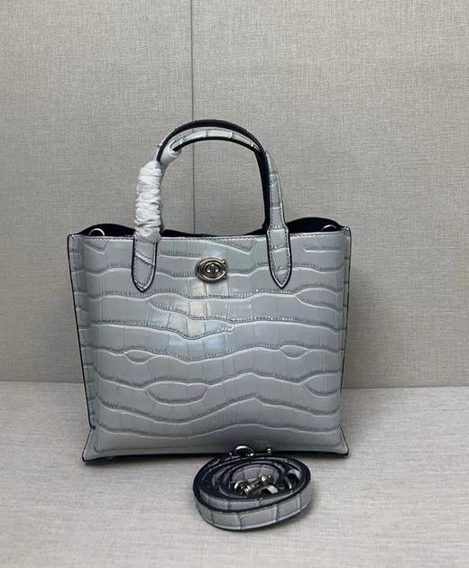 秋冬特惠💰450 coach/蔻驰新款8632 willow tote24手提斜挎包 鳄鱼纹皮mini，尺寸：24×20×10cm 商品图0