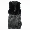 SIM GRACE 优雅夫人 黑色绵羊真皮配狐狸毛小立领英伦风中长款显瘦马甲 商品缩略图3