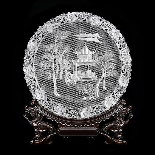 子佩集S999银纯手工制作【晚亭绮梦】花丝盘大师工坊原创设计【WTQMHSP】2409 商品图1