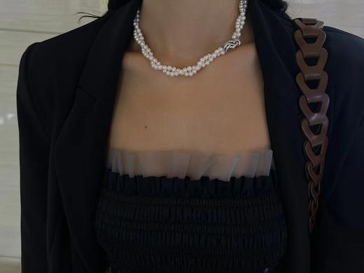 7DAYS复古多戴可调节麻花珍珠双层项链choker链 商品图3