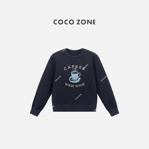 COCO ZONE 设计感字母长袖卫衣简约休闲圆领上衣CC2C1521 商品图0