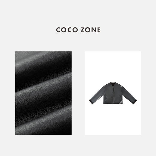 COCO ZONE 秋冬时尚女士V领排扣拼接保暖外套CC2C2223 商品图2
