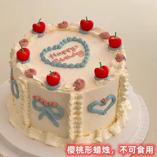 红樱桃形蜡烛 5个/板 水果樱桃车厘子造型生日蛋糕派对装饰蜡烛 商品图2
