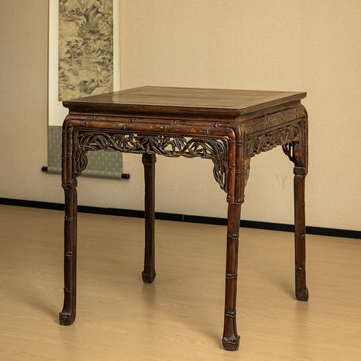 清中期 红木透雕竹纹方桌 商品图4