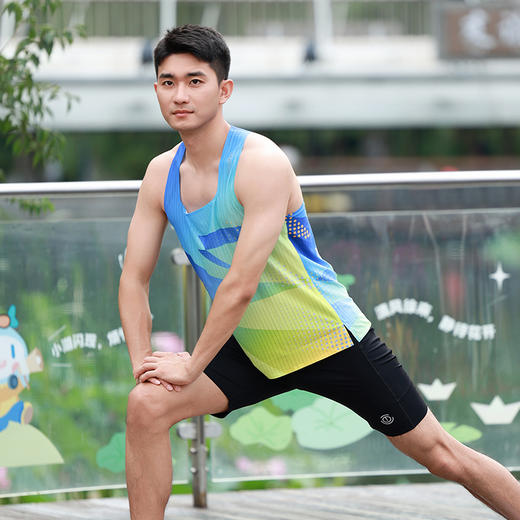 【顺丰发货】HUAPAO画跑『国风淡彩』系列专业跑步竞速背心（碧波蓝 男款） 商品图3