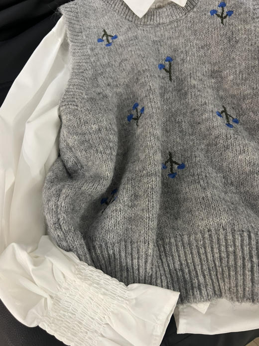 树叶马海毛马甲 商品图3