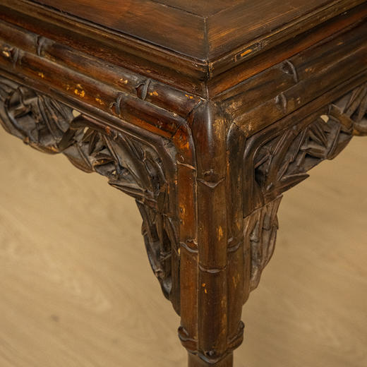 清中期 红木透雕竹纹方桌 商品图2