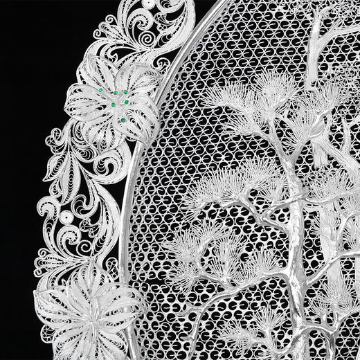 子佩集S999银纯手工制作【晚亭绮梦】花丝盘大师工坊原创设计【WTQMHSP】2409 商品图5