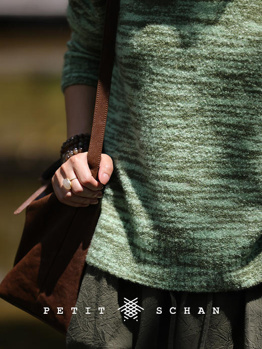 PETIT SCHAN小闪 CLO#595 Matcha Thousand Layers 抹茶千层 真丝羊绒圈圈纱圆领毛衣 商品图2