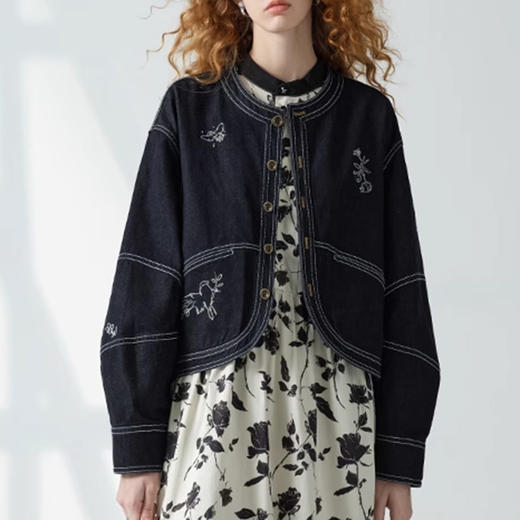 裁缝学苑AQ360落肩袖牛仔夹克短外套纸样女装秋季新款上衣服装打板 商品图3