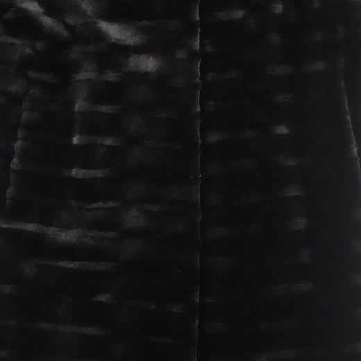 SIM GRACE 优雅夫人 女士经典的剪毛水貂间超剪水貂设计时尚圆领水貂中长款黑色冬季外套 商品图4