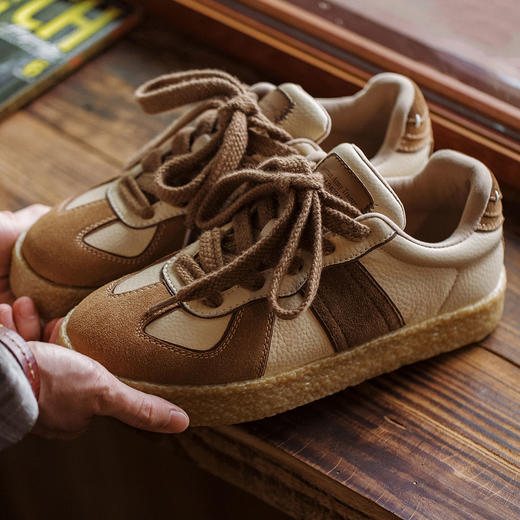 马登复古德训鞋秋季新款男休闲运动鞋子厚底增高低帮百搭平底板鞋 商品图0