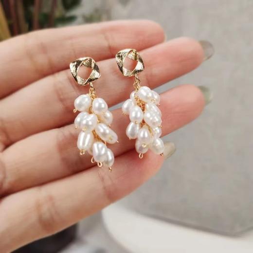 7DAYS复古麦穗珍珠耳环耳钉 商品图3