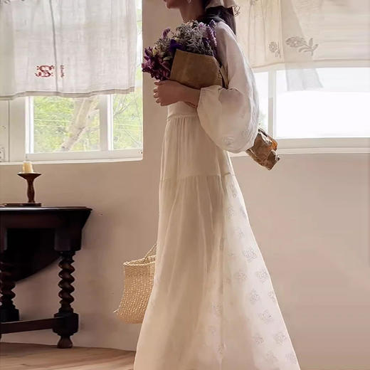 裁缝学苑AS343夏装女法式茶歇灯笼袖收腰雪纺连衣裙纸样女装裙子版型 商品图5