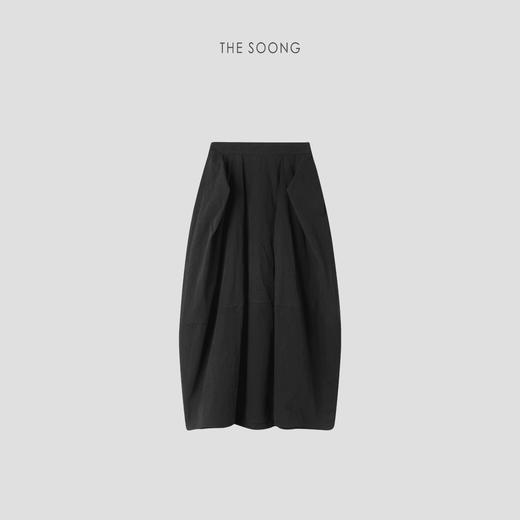 THESOONG"进口100%匹马棉不规则黑色鸡腿半身裙BQZ5374 商品图1