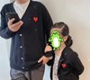 川久潮牌play开衫毛衣情侣款儿童亲子款爱心刺绣羊毛衫外套亲子装保玲 商品缩略图8