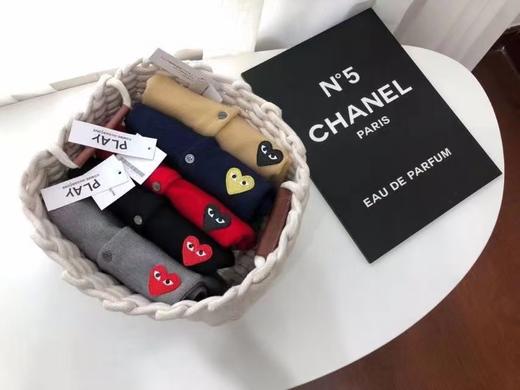 川久潮牌play开衫毛衣情侣款儿童亲子款爱心刺绣羊毛衫外套亲子装保玲 商品图3