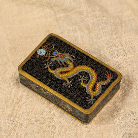 民国 铜胎掐丝珐琅云龙纹香盒