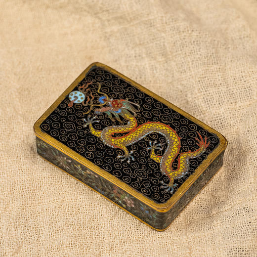 民国 铜胎掐丝珐琅云龙纹香盒 商品图0