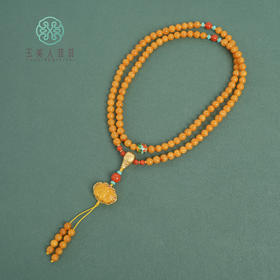 S925蜜蜡吊坠-蝙蝠圆珠项链约6.5mm