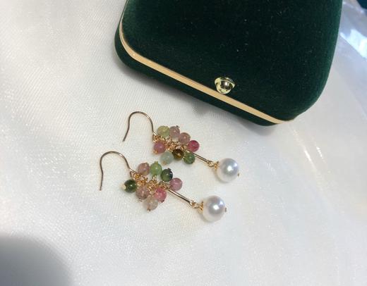 7DAYS多彩宝石碧玺葡萄耳坠耳钉 商品图1