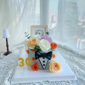 男士领带鲜花蛋糕