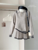 🌸【岚可可学院风polo领针织毛衣短裙两件套装】🌸1、宽松简洁的衣型上身格外显娇小，🎈🎈🎈自带显瘦滤镜和休闲温柔属性~ 💗 商品缩略图6