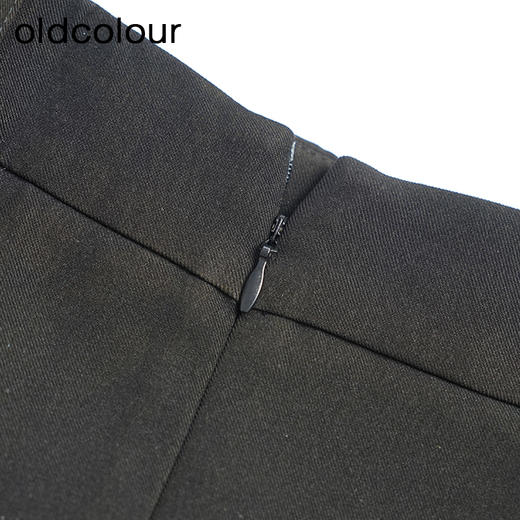 oldcolour春秋款黑色百搭高腰显瘦直筒中长款半身裙女DM33063169 商品图4