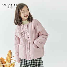 棵初冬季新款女童可爱樱花粉棉服中大童防泼水加厚绗棉外套