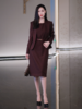 2024秋冬新品安哥拉红西装连衣裙套装女职业装高端时尚西服两件套 商品缩略图2