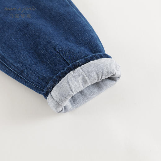 马克珍妮女童夹棉保暖牛仔裤儿童裤子萝卜裤2024年秋冬新款241620 商品图4